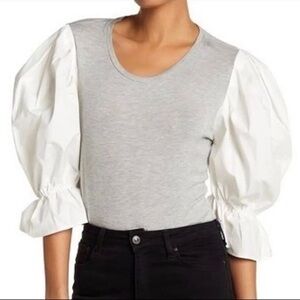 Daniel Rainn Poplin Bubble Sleeve Top Size Medium